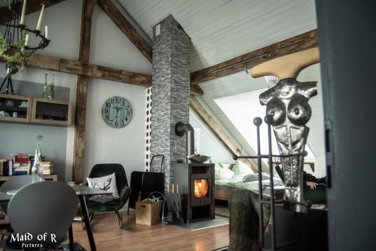 Hof Vierzehnender Im Hohen Venn - 70Qm Fachwerk-Studio - Grosses Wohn-Schlafzimmer Mit Dachterrasse Und Kaminofen - Separate Kueche - Perfekt Fuer Paare - Monschau - Eifel - Hunde Willkommen - Islandpferde Eksteriør bilde