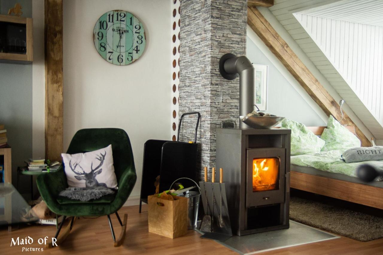 Hof Vierzehnender Im Hohen Venn - 70Qm Fachwerk-Studio - Grosses Wohn-Schlafzimmer Mit Dachterrasse Und Kaminofen - Separate Kueche - Perfekt Fuer Paare - Monschau - Eifel - Hunde Willkommen - Islandpferde Eksteriør bilde